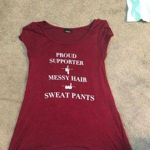 Red “proud supporter” shirt